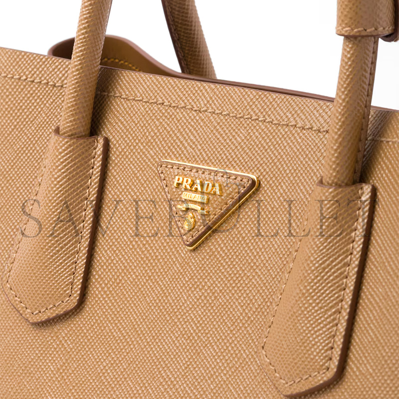 Pra*a medium Pra*a double saffiano leather bag 1bg887 (33*25*14.5cm)